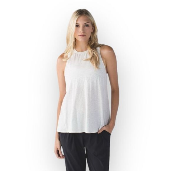 Lululemon All Tied Up Tank in Heathered White - Picture 1 of 7